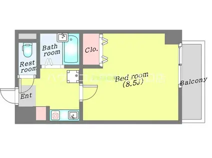 リエス原町(1K/4階)の間取り写真