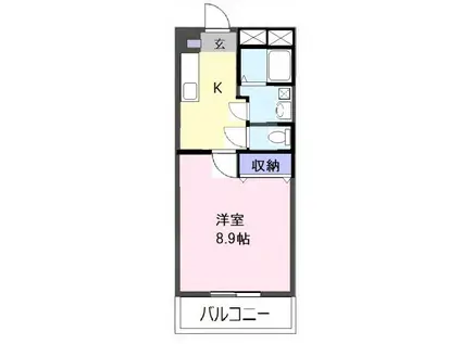 VIGORE KURIMA(1K/3階)の間取り写真