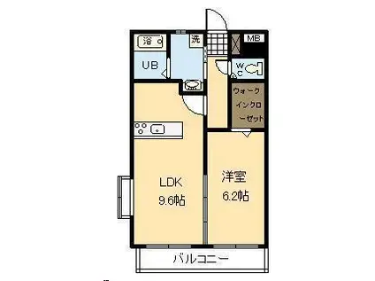ハートピュアYIII(1LDK/1階)の間取り写真