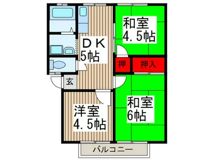 第一ハイコーポ(3DK/2階)の間取り写真