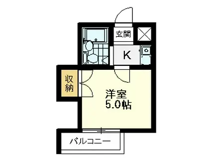 クレスト恋ヶ窪(1K/3階)の間取り写真