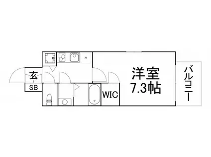 エスリード大阪城PREMIER(1K/6階)の間取り写真