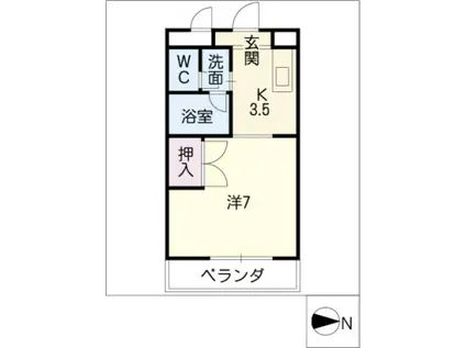 アネックスシオガマ(1K/3階)の間取り写真