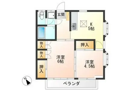 メゾンリーベD(2K/2階)の間取り写真