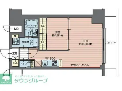 プレジオ西新井(1LDK/11階)の間取り写真