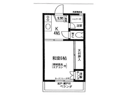第2関根フラワーコーポ(1K/2階)の間取り写真