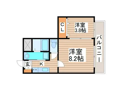 リバブルハイツV(2K/1階)の間取り写真