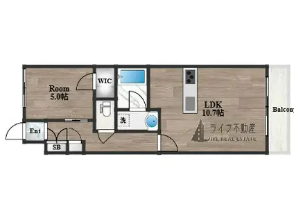 エスリード小阪プライムプレイス(1LDK/3階)の間取り写真