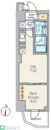 ALIVIS笹塚(1DK/4階)の間取り写真