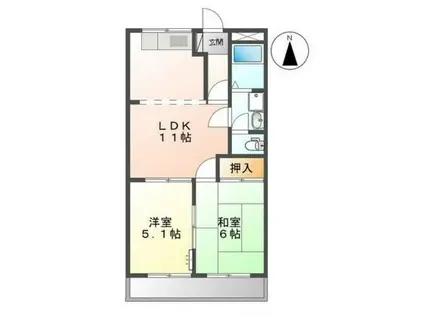 グランドパレス長泉A(2LDK/2階)の間取り写真