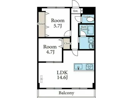 マカリイ(2LDK/6階)の間取り写真