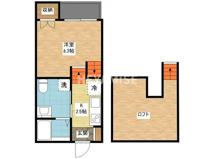 エステートサトウ12(1SK/1階)の間取り写真