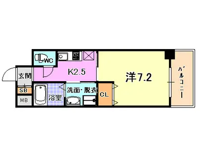 エイペックス神戸みなと元町COASTLINE(1K/12階)の間取り写真