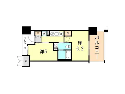 エステムプラザ神戸西Vミラージュ(2K/13階)の間取り写真