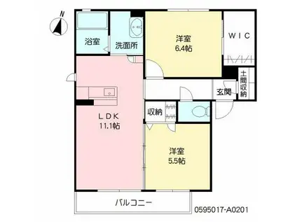 ジェイ・フラッツ(2LDK/2階)の間取り写真