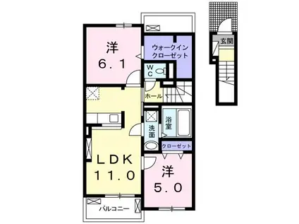 イースクエアIII(2LDK/2階)の間取り写真