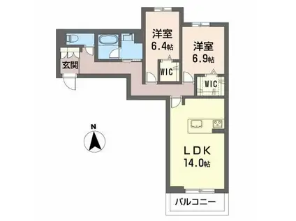 RENAISSHILLS安東(2LDK/1階)の間取り写真