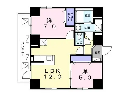 ヒカルサ滝野川(2LDK/8階)の間取り写真
