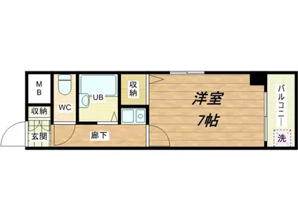 味原青山ビル(1K/4階)の間取り写真