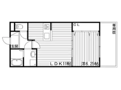 MISTRAL姫路南(1LDK/1階)の間取り写真