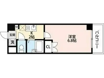 ラ・フォーレ竹山(1K/1階)の間取り写真