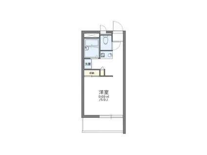 レオパレスクオーレ(1K/1階)の間取り写真