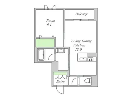 シャーメゾン アメニティ(1LDK/1階)の間取り写真
