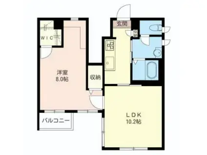 メゾン ドゥ パチュリ(1LDK/2階)の間取り写真