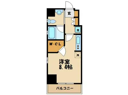 スパシエ国立矢川ステーションプラザ(ワンルーム/10階)の間取り写真