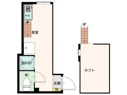 STAGE中野III(ワンルーム/2階)の間取り写真