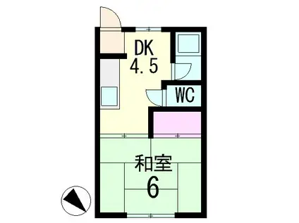 森江マンション(1DK/1階)の間取り写真