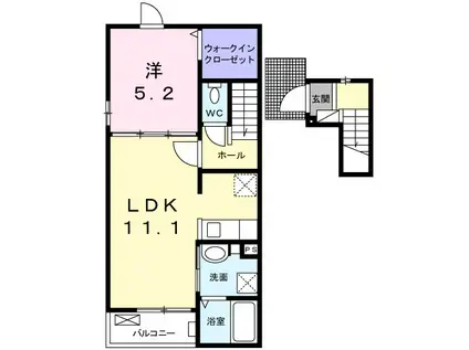 エトワール(1LDK/2階)の間取り写真
