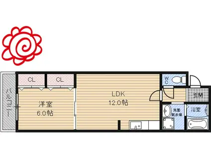 リリーブ一号館(1LDK/1階)の間取り写真