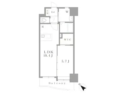 レジナスイート田町(1LDK/3階)の間取り写真