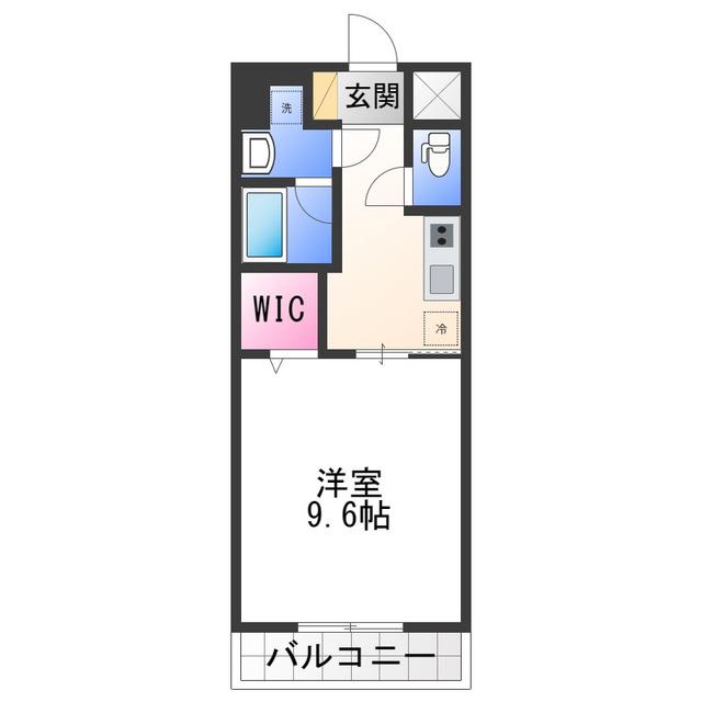 ルシェール(1K/4階)の間取り写真