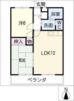 SUNーイーストーAOKI(2LDK/2階)の間取り写真