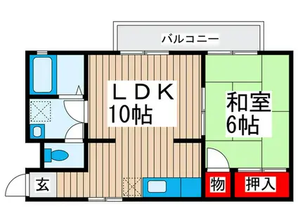 一栄コーポ7号(1LDK/1階)の間取り写真