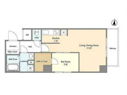 ルミエールコート(ワンルーム/3階)の間取り写真