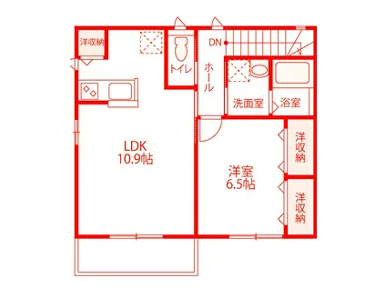 ルミエール菊名(1LDK/2階)の間取り写真