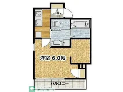 クレストコート元住吉(1K/2階)の間取り写真