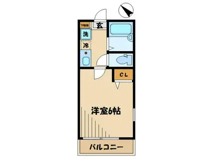 CASAR稲田堤(1K/3階)の間取り写真