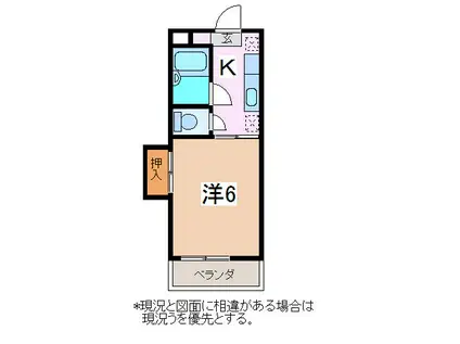 ヴィラ・ベルデ(1K/1階)の間取り写真