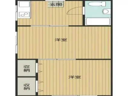 御殿町ハイツ(2DK/3階)の間取り写真