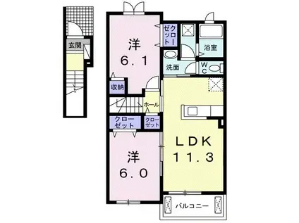 リベラIII(2LDK/2階)の間取り写真