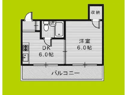 桃山ヴィラ(1DK/3階)の間取り写真