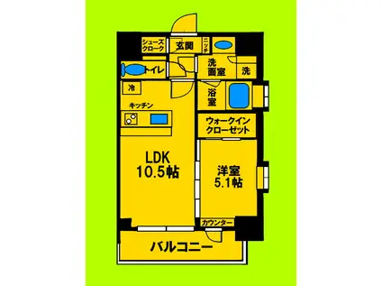 スプランディッド江坂スリー(1LDK/8階)の間取り写真
