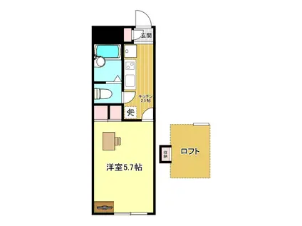 レオパレスGOYA 本郷(1K/2階)の間取り写真