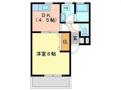 ポテトチップ II(1DK/1階)の間取り写真