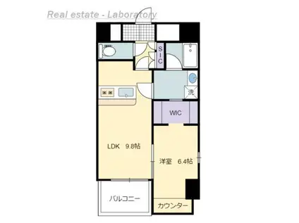 セレスティアル江平(1LDK/1階)の間取り写真