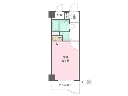 藤和シティーコープ三鷹南II(1K/5階)の間取り写真